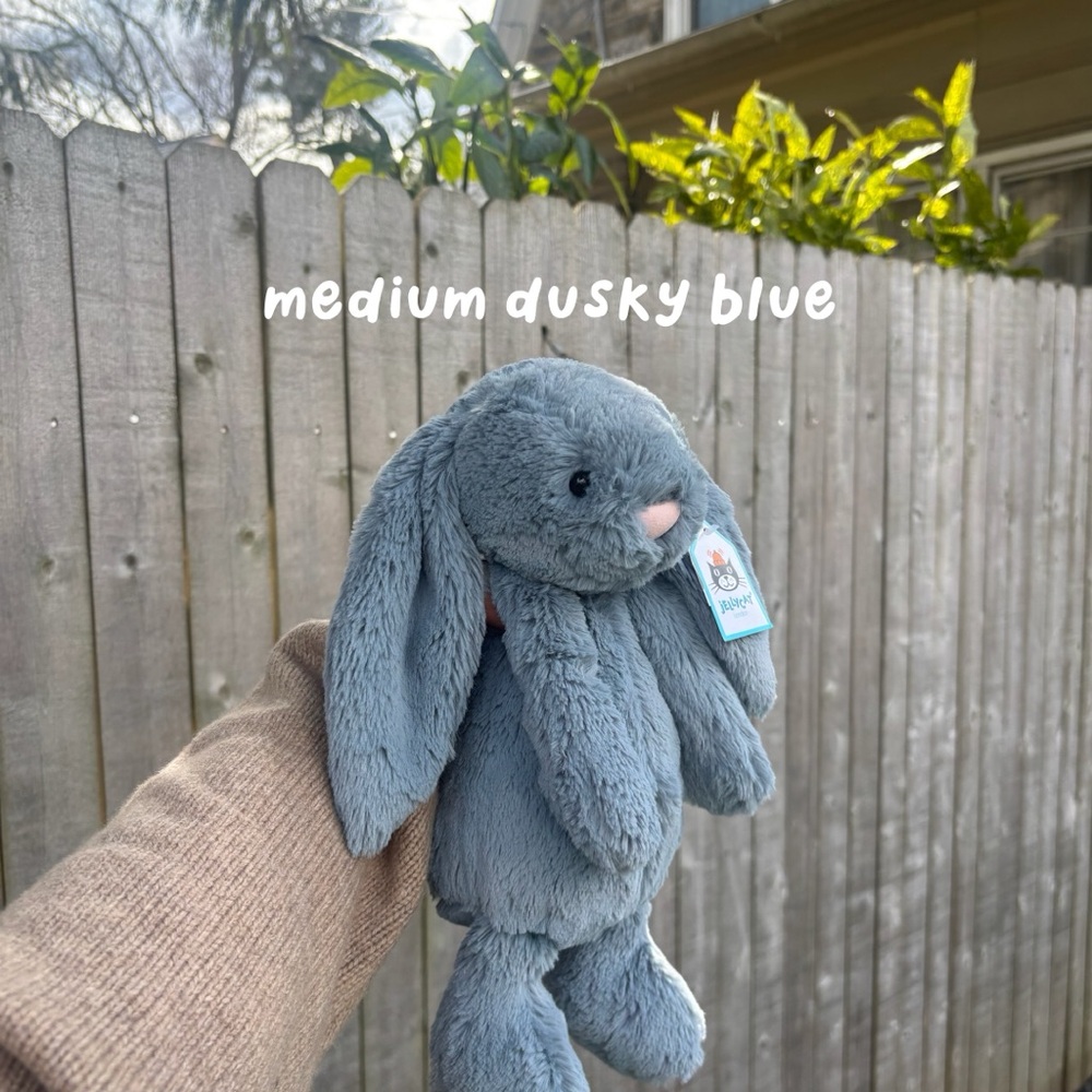 !RARE, HTF, NWT! Jellycat Medium Bashful Bunny Dusky Blue